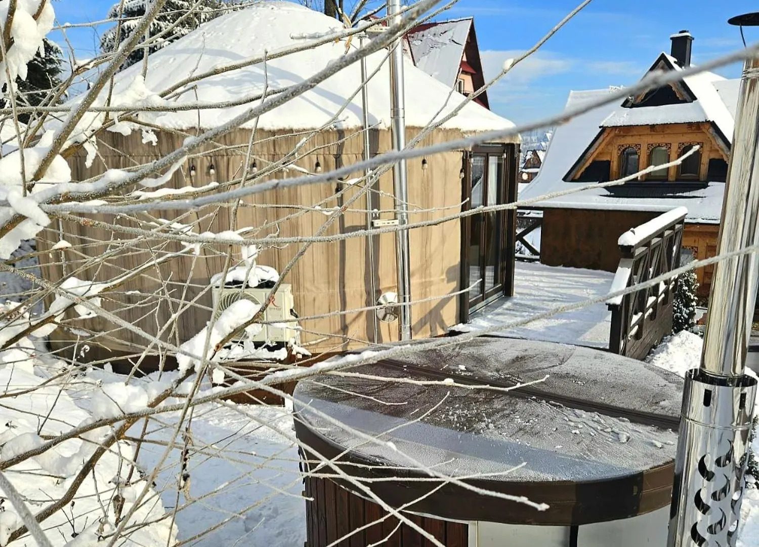 Jurta Na Wypasie - Luksusowy Namiot Z Widokiem Na Gory - Jacuzzi, Sauna, Split Ac, Private, Star View ザコパネ ポーランド